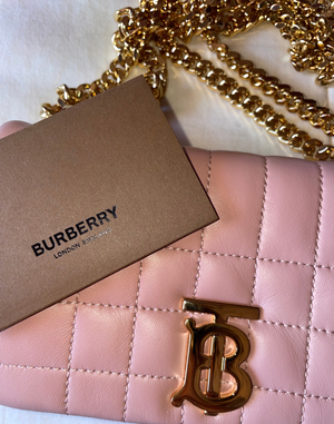 Borsa mini lola burberry dusty pink cartellini